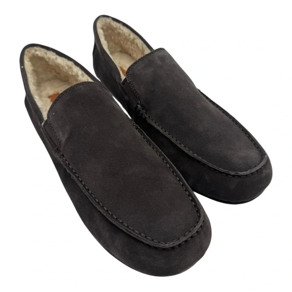 VINCE Gomez Faux Fur Lined Suede Loafers in Palomar Size 13 Men NIB
